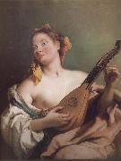 Giovanni Battista Tiepolo Mandolin played the young woman oil on canvas